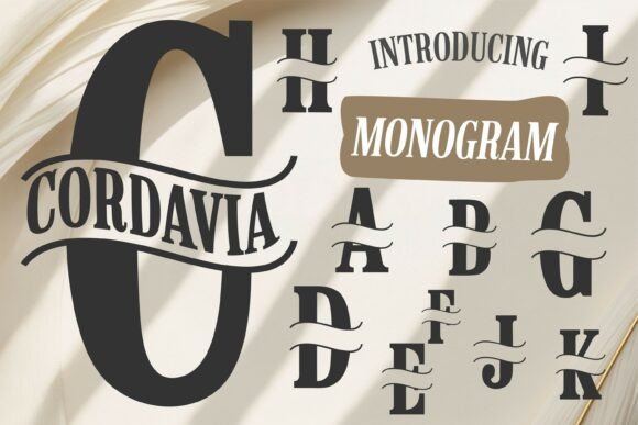Cordavia Monogram: A Bold Serif Typeface for Impactful Branding
