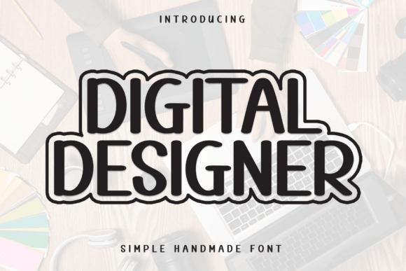 Digital Designer Font for Fun Handmade Branding