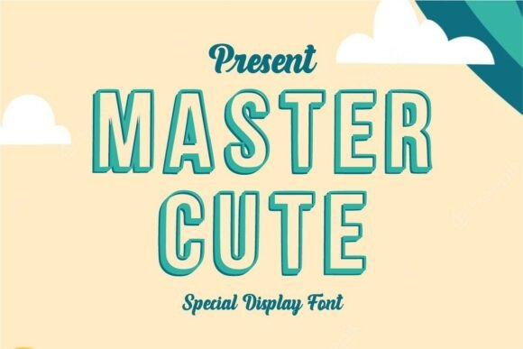 Mastercute Regular: The Playful 3D Display Font for Makers